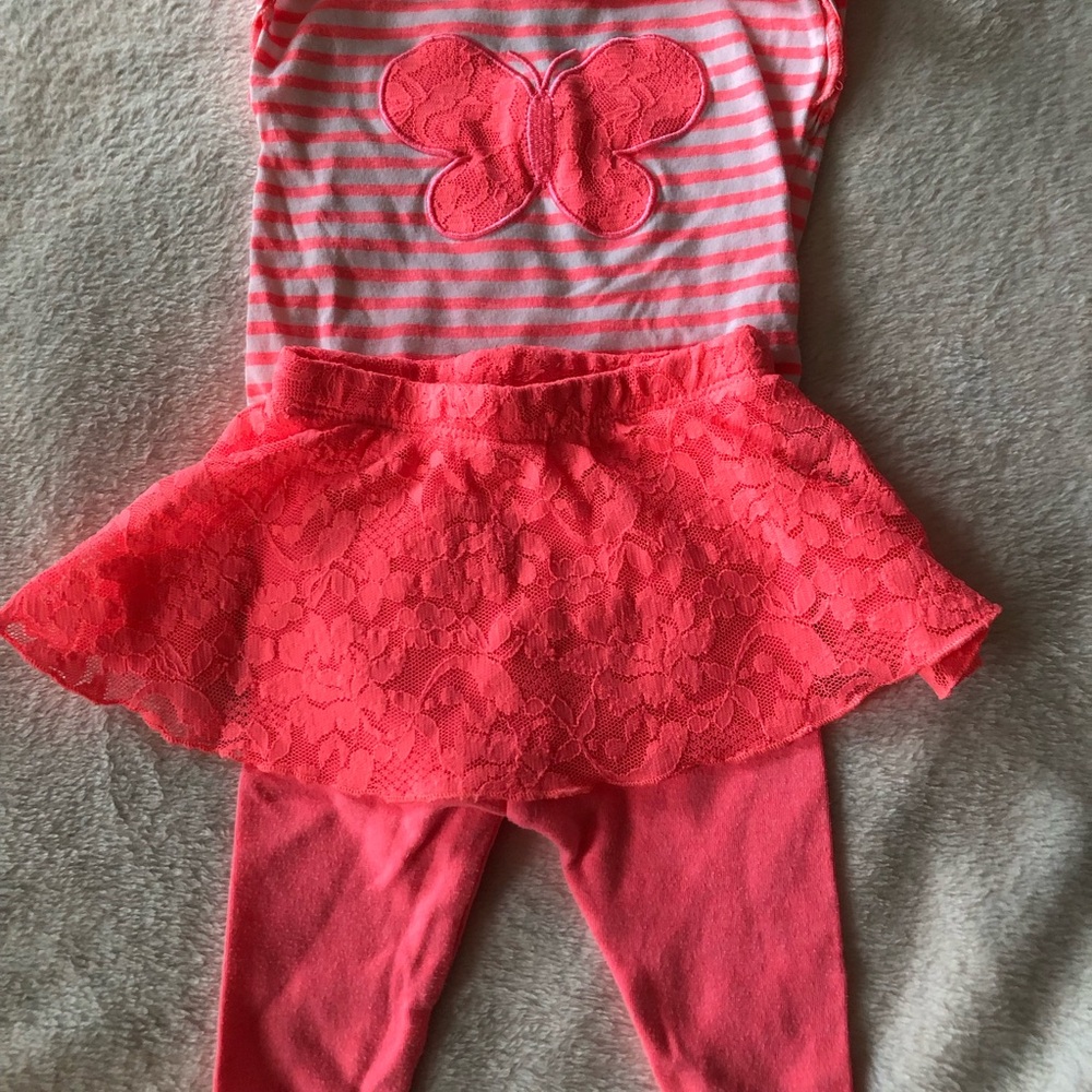 Garanimals Coral and White Striped Baby Outfit W/ Tutu